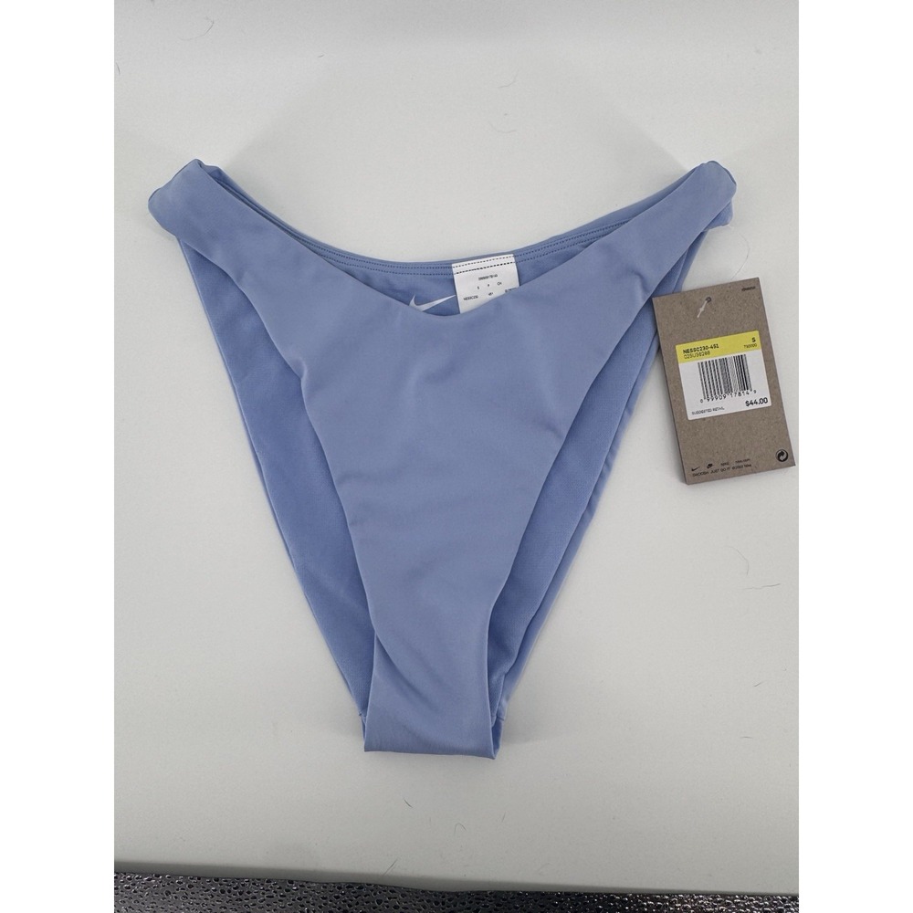 Nike Essential Sling Bikini Bottom Women's Small Light Blue Swoosh Logo NESSC230